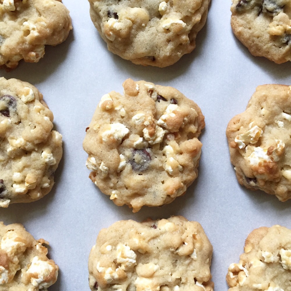 popcorn + chocolate chip cookies